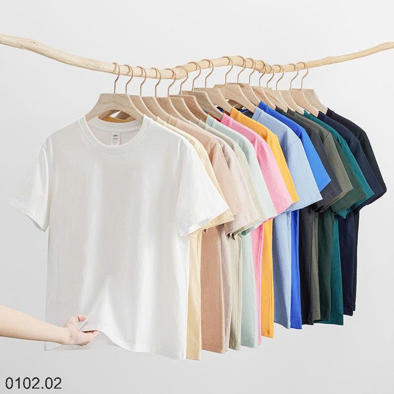 26HA0102.02 - ÁO THUN COTTON TRƠN MÀU NAM NỮ