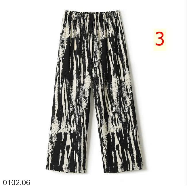 26HA0102.06 - QUẦN VẢI CHIFFON IN HỌA TIẾT