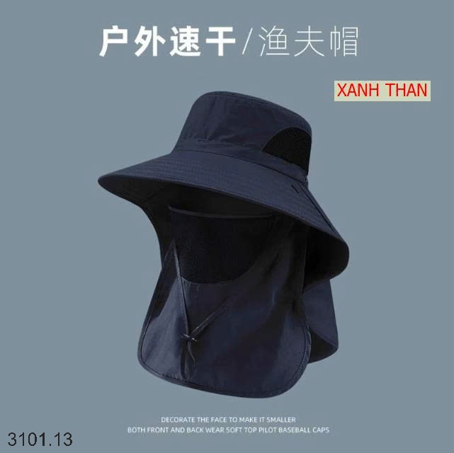 26HA3101.13 - MŨ CHỐNG NẮNG NHANH KHÔ KÈM BỊT MẶT