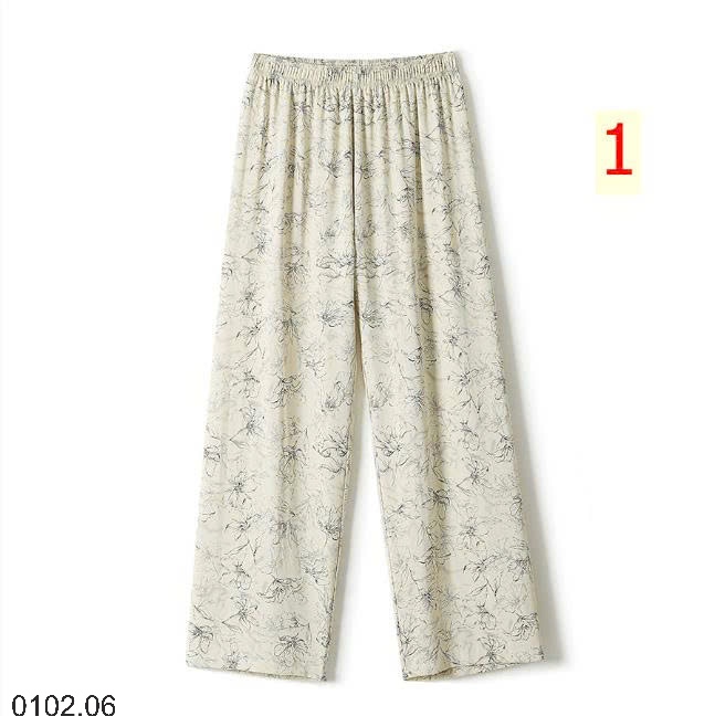 26HA0102.06 - QUẦN VẢI CHIFFON IN HỌA TIẾT