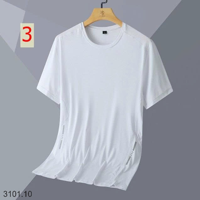 26HA3101.10 - ÁO CỔ TRÒN THÔNG HƠI LỤA BĂNG NAM