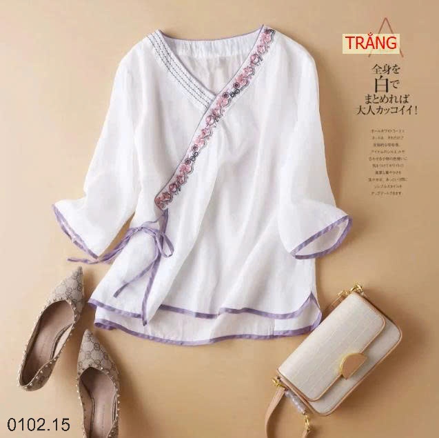 26HA0102.15 - ÁO LANH NỮ CỔ V