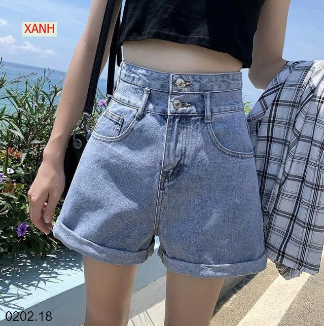 26HA0202.18 - QUẦN SHORT DEMIN HAI KHUY CHO NỮ