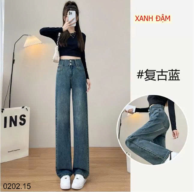 26HA0202.15 - QUẦN JEAN 2 CÚC DÁNG XUÔNG