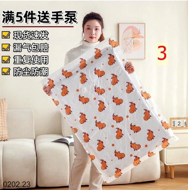 26HA0202.23 - SET 10 TÚI HÚT CHÂN KHÔNG ĐỰNG CHĂN MÀN KÈM BƠM ĐIỆN