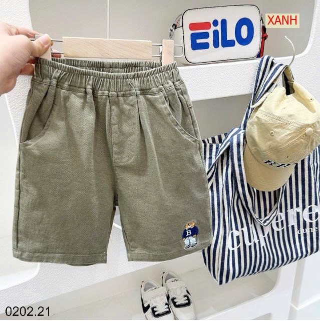 26HA0202.21 - QUẦN SHORT THÊU GẤU BÉ TRAI KACADY