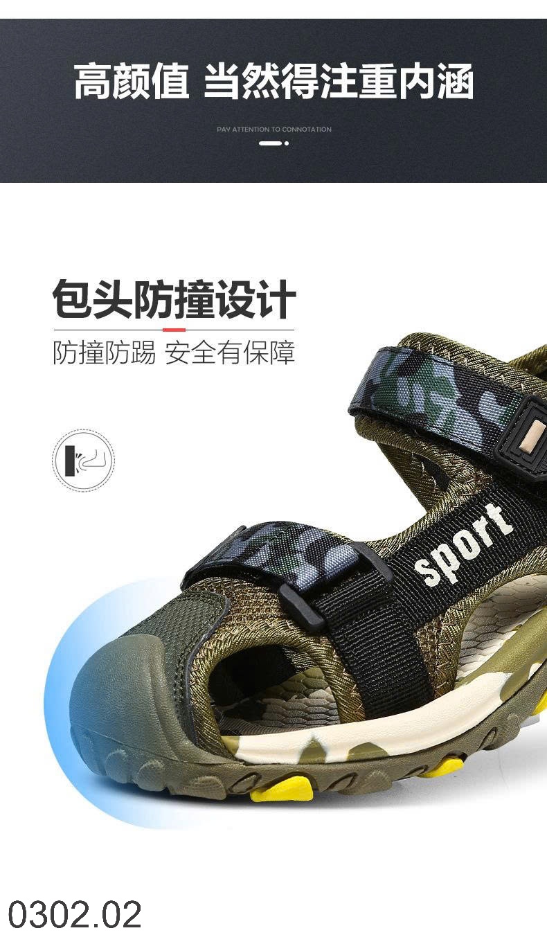 26HA0302.02 - SANDAL BÍT MŨI SPORT BÉ TRAI