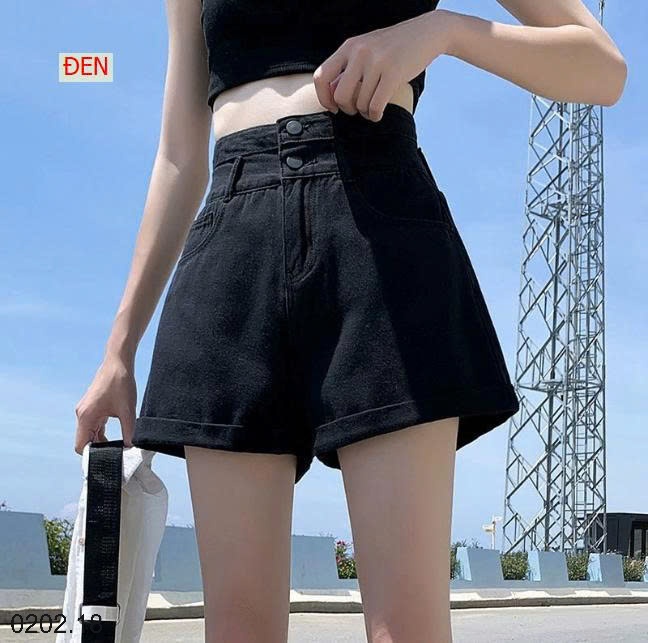 26HA0202.18 - QUẦN SHORT DEMIN HAI KHUY CHO NỮ