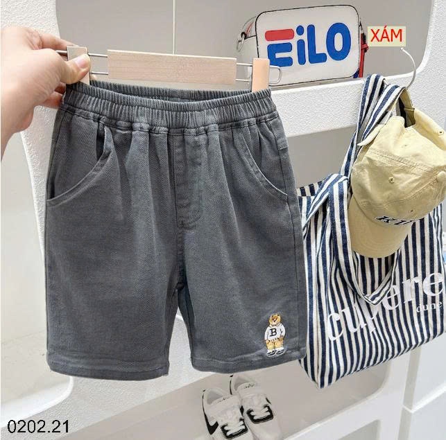26HA0202.21 - QUẦN SHORT THÊU GẤU BÉ TRAI KACADY