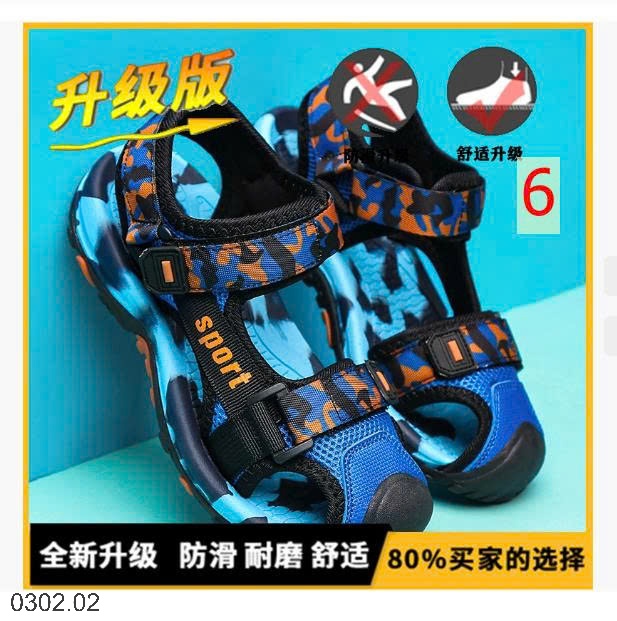 26HA0302.02 - SANDAL BÍT MŨI SPORT BÉ TRAI