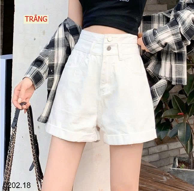 26HA0202.18 - QUẦN SHORT DEMIN HAI KHUY CHO NỮ