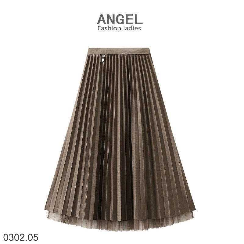 26HA0302.05 - CHÂN VÁY XẾP LY 2 MẶT ANGEL