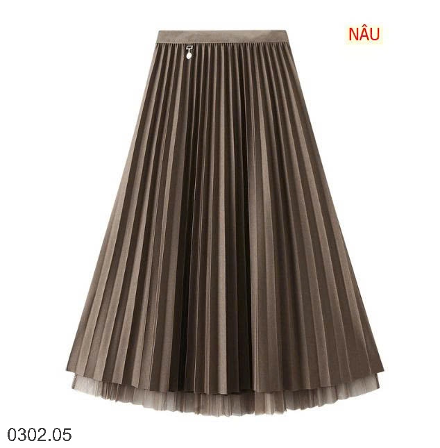 26HA0302.05 - CHÂN VÁY XẾP LY 2 MẶT ANGEL
