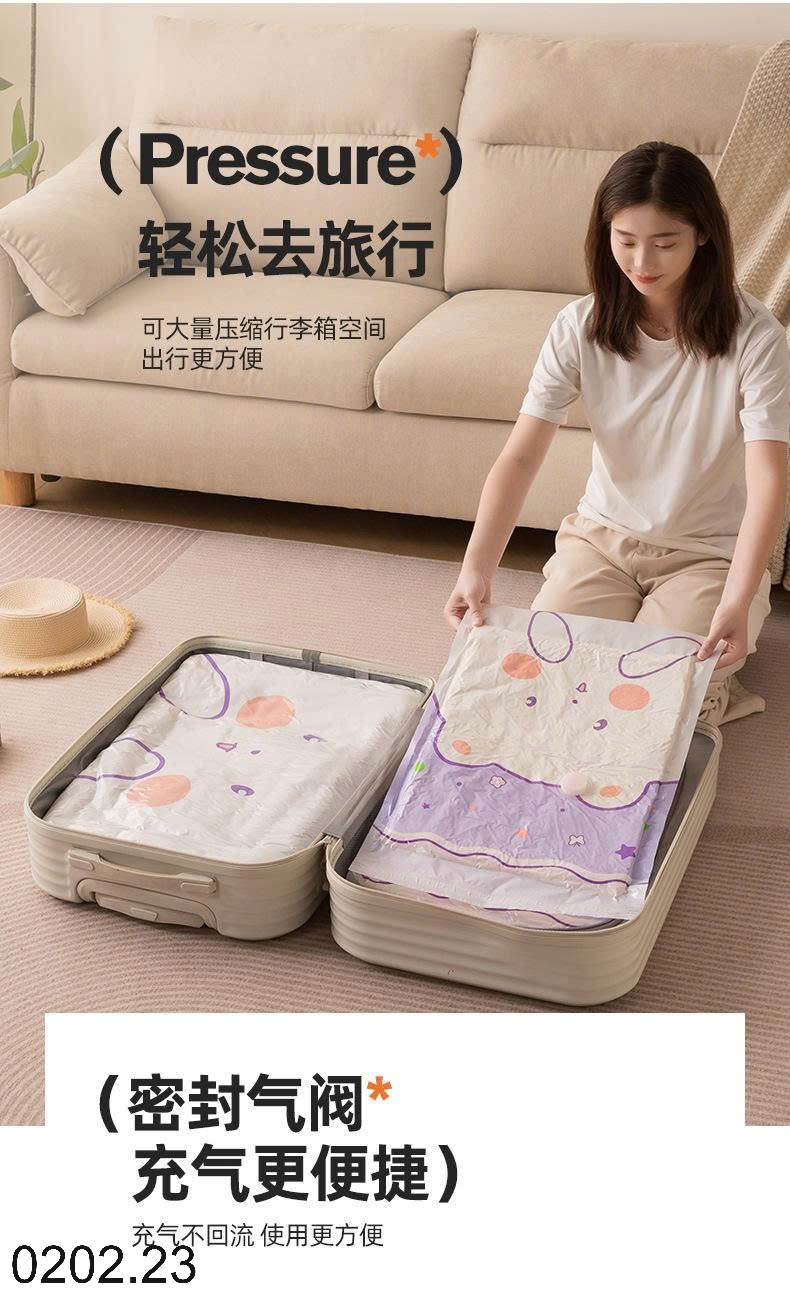 26HA0202.23 - SET 10 TÚI HÚT CHÂN KHÔNG ĐỰNG CHĂN MÀN KÈM BƠM ĐIỆN