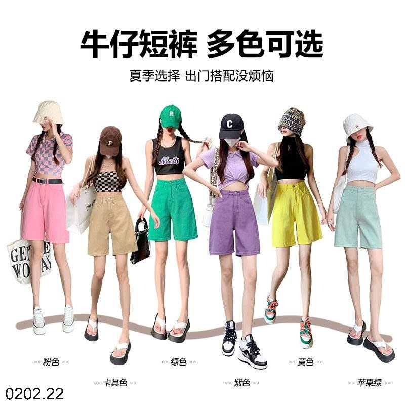 26HA0202.22 - QUẦN SHORT DENIM NỮ CẠP CAO NHIỀU MÀU SẮC