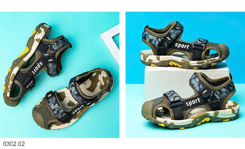 26HA0302.02 - SANDAL BÍT MŨI SPORT BÉ TRAI
