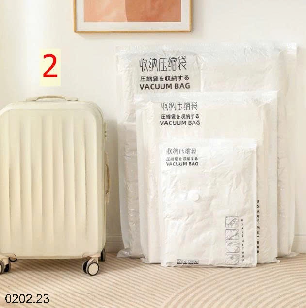 26HA0202.23 - SET 10 TÚI HÚT CHÂN KHÔNG ĐỰNG CHĂN MÀN KÈM BƠM ĐIỆN