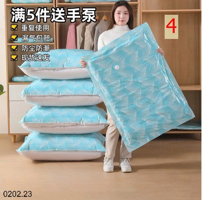 26HA0202.23 - SET 10 TÚI HÚT CHÂN KHÔNG ĐỰNG CHĂN MÀN KÈM BƠM ĐIỆN