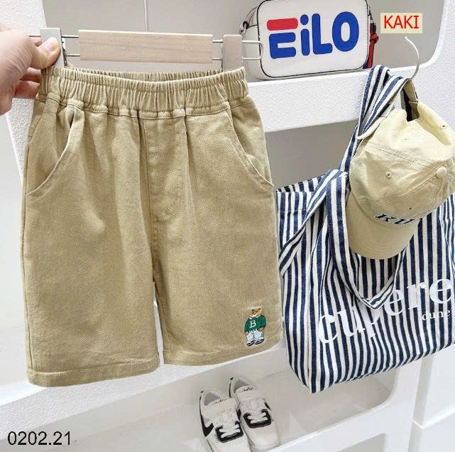 26HA0202.21 - QUẦN SHORT THÊU GẤU BÉ TRAI KACADY