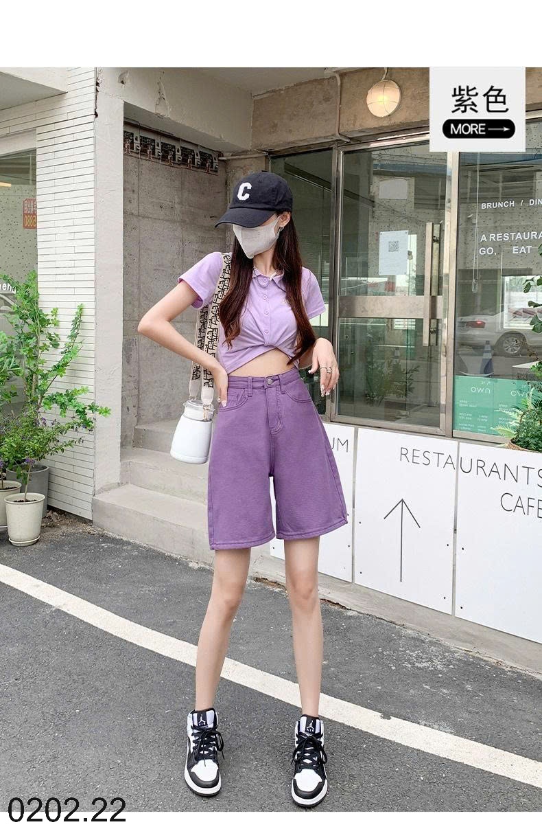26HA0202.22 - QUẦN SHORT DENIM NỮ CẠP CAO NHIỀU MÀU SẮC