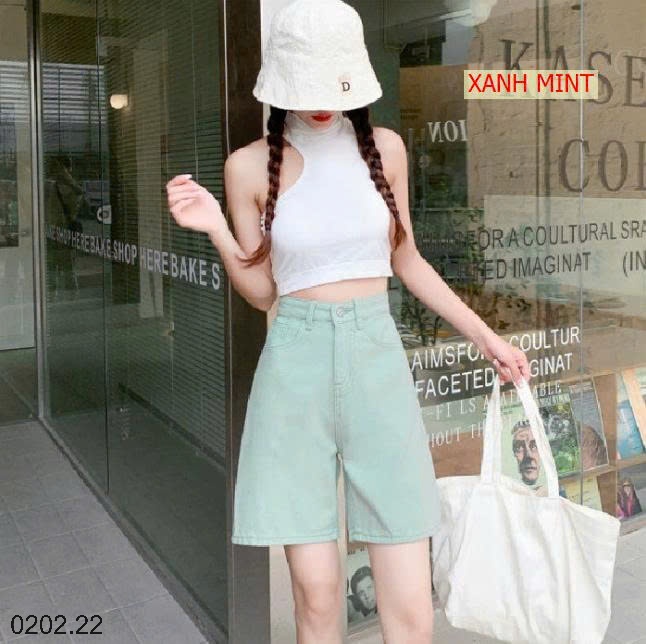 26HA0202.22 - QUẦN SHORT DENIM NỮ CẠP CAO NHIỀU MÀU SẮC