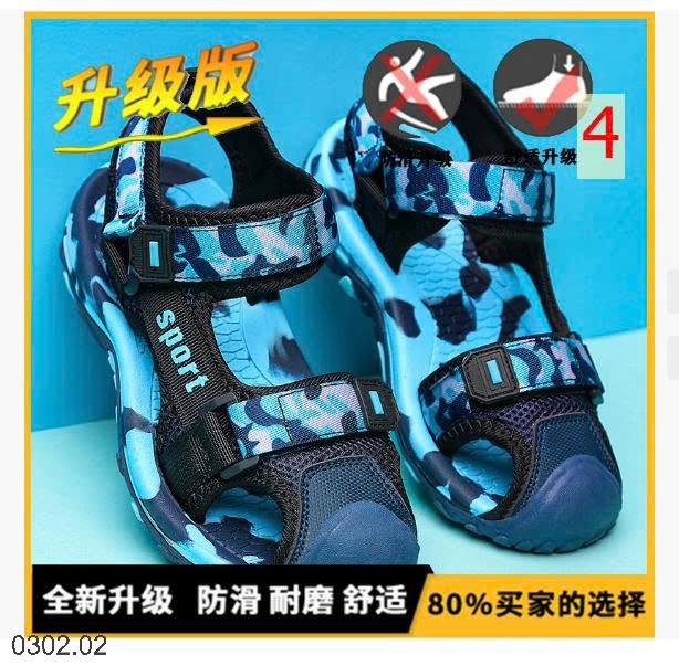 26HA0302.02 - SANDAL BÍT MŨI SPORT BÉ TRAI