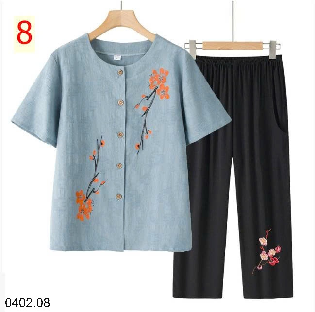 26HA0402.08 - BỘ TRUNG NIÊN TẶNG MẸ QUẦN ĐEN