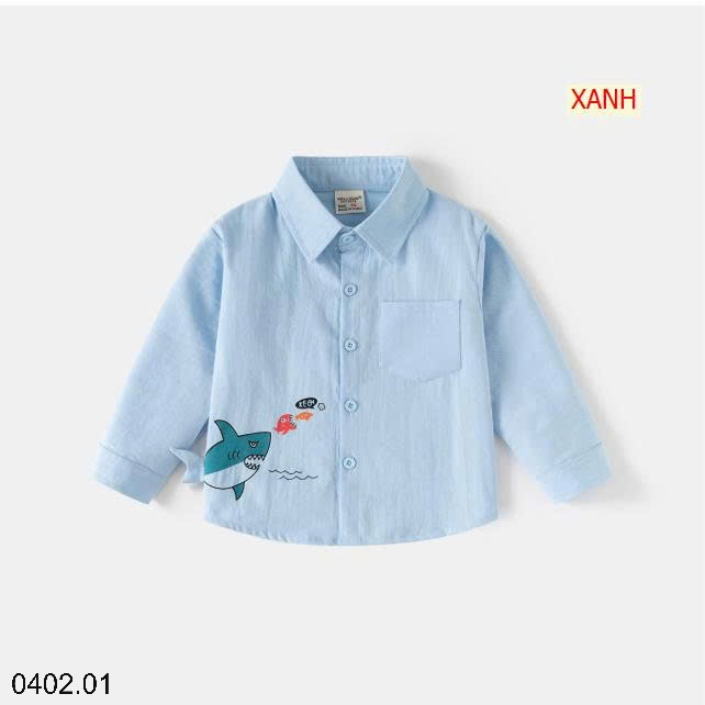26HA0402.01 - ÁO SƠ MI WELLKIDS CÁ MẬP BÉ TRAI