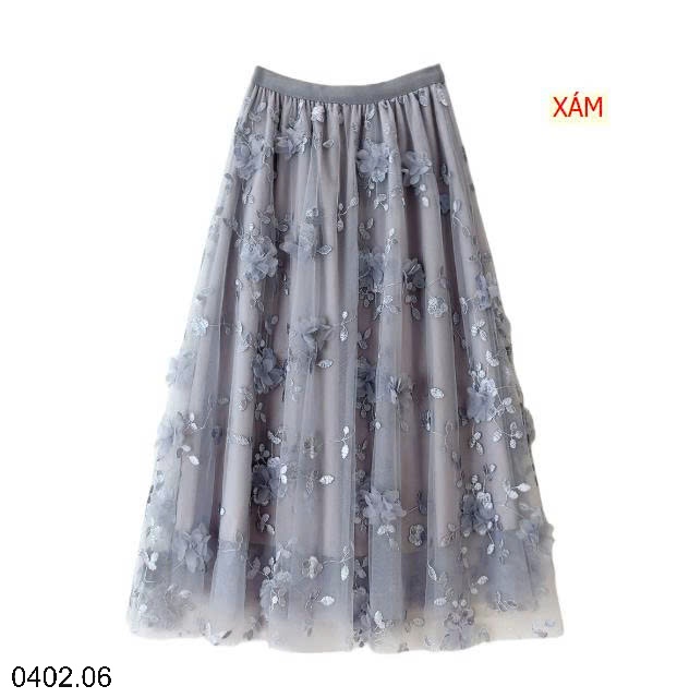26HA0402.06 - CHÂN VÁY ĐÍNH HOA ANNA