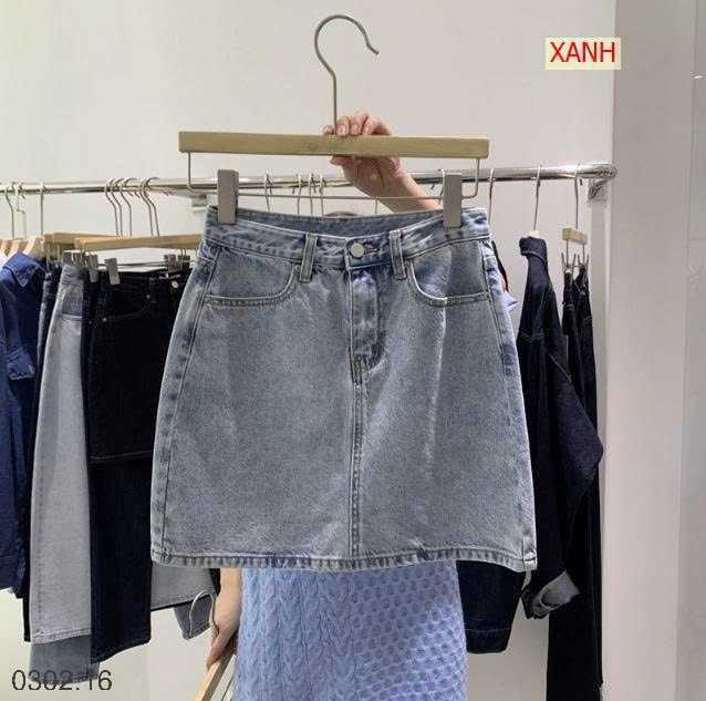 26HA0302.16 - CHÂN VÁY JEAN CHỮ A