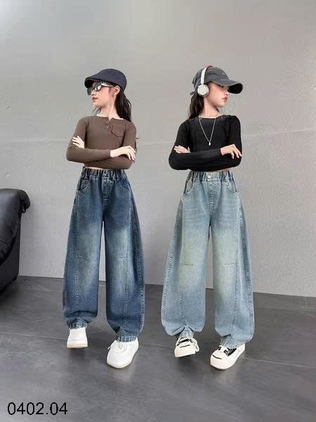 26HA0402.04 - QUẦN JEAN ỐNG RỘNG SIZE ĐẠI BÉ GÁI