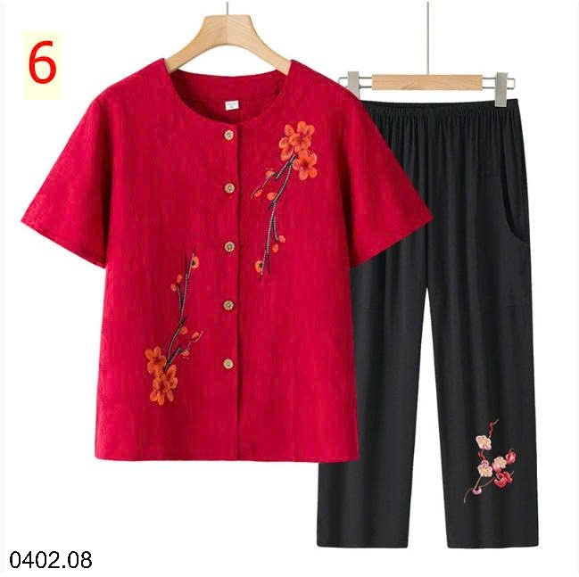 26HA0402.08 - BỘ TRUNG NIÊN TẶNG MẸ QUẦN ĐEN