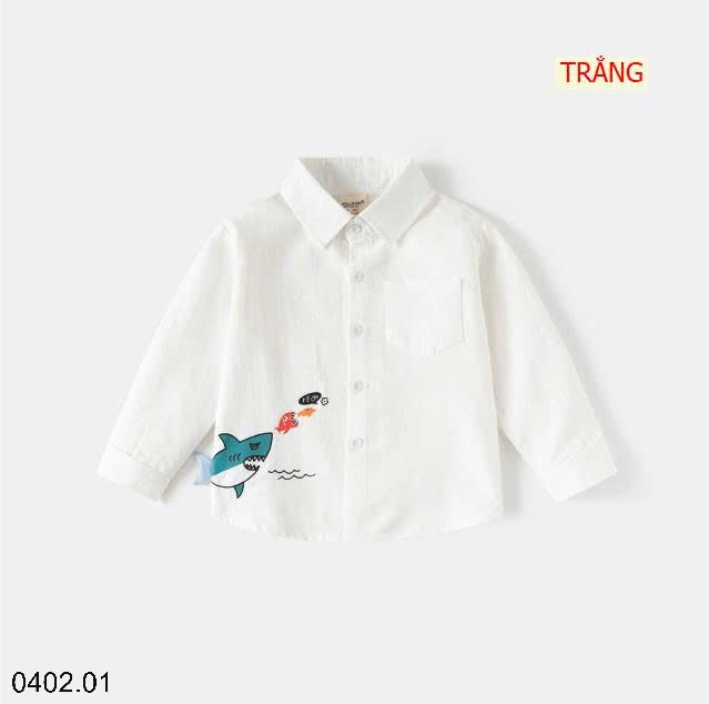 26HA0402.01 - ÁO SƠ MI WELLKIDS CÁ MẬP BÉ TRAI