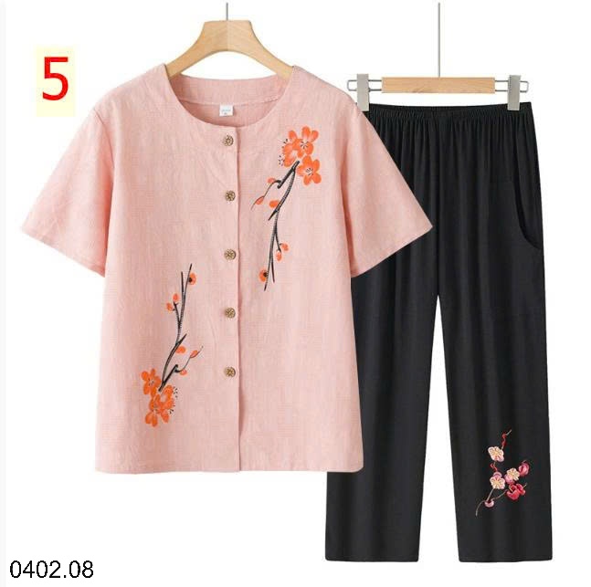 26HA0402.08 - BỘ TRUNG NIÊN TẶNG MẸ QUẦN ĐEN
