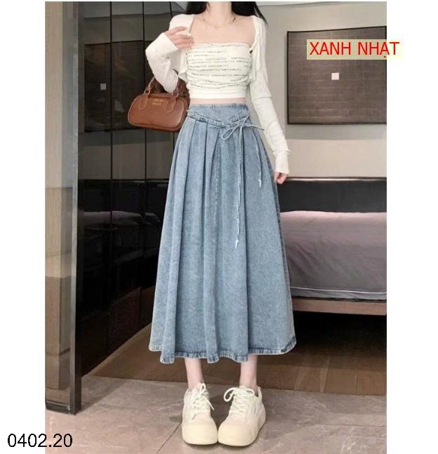 26HA0402.20 - VÁY DENIM EO CHUN