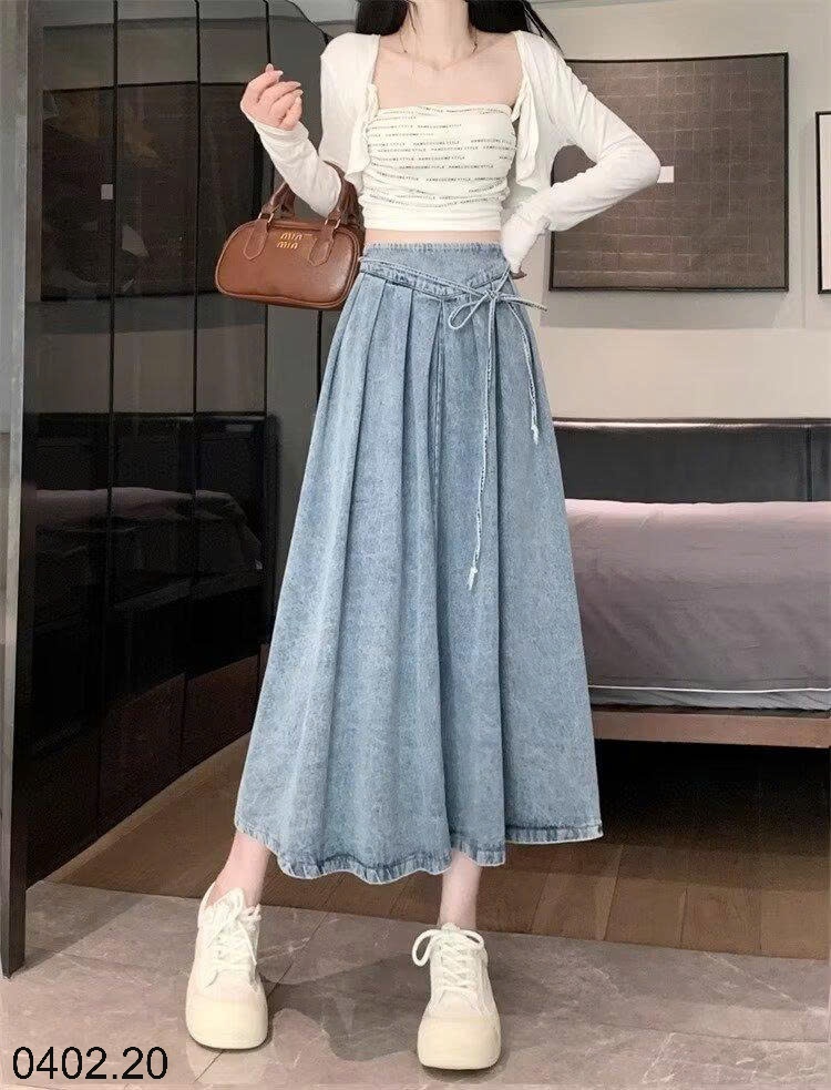26HA0402.20 - VÁY DENIM EO CHUN