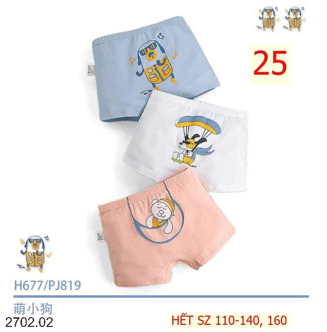 26HA2702.02 - SET 3 QUẦN CHÍP ĐÙI CHO BÉ TRAI