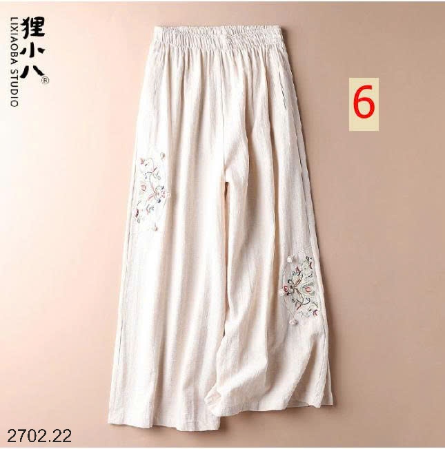 26HA2702.22 - QUẦN ĐŨI ỐNG SUÔNG THÊU HOA
