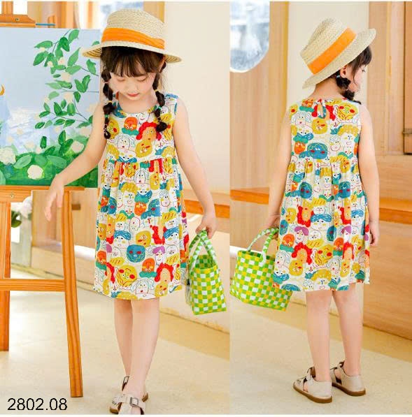26HA2802.08 - SET 2 VÁY ĐŨI MỀN MÁT BÉ GÁI
