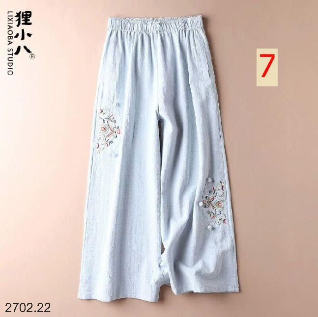 26HA2702.22 - QUẦN ĐŨI ỐNG SUÔNG THÊU HOA
