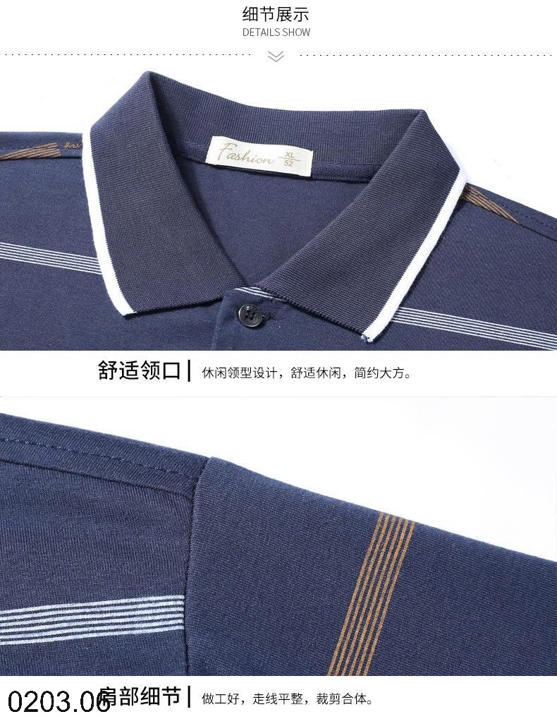 26HA0203.06 - ÁO POLO KẺ TRUNG NIÊN CHO BỐ