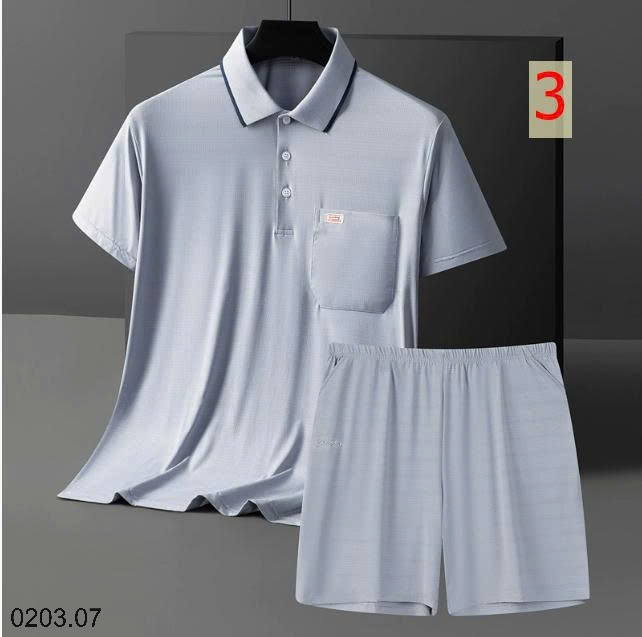 26HA0203.07 - BỘ POLO LỤA BĂNG TRUNG NIÊN