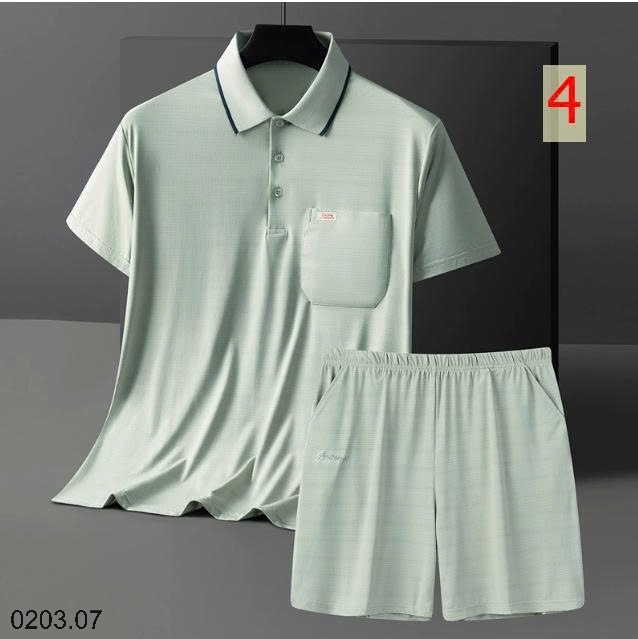 26HA0203.07 - BỘ POLO LỤA BĂNG TRUNG NIÊN