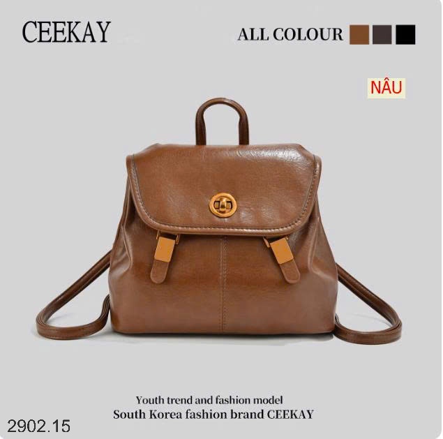 26HA2902.15 - BA LÔ DA PHONG CÁCH RETRO CEEKAY