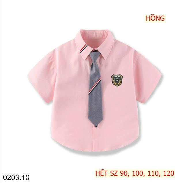 26HA0203.10 - ÁO SƠ MI CỘC TAY PHỐI CÀ VẠT
