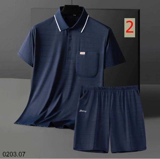 26HA0203.07 - BỘ POLO LỤA BĂNG TRUNG NIÊN