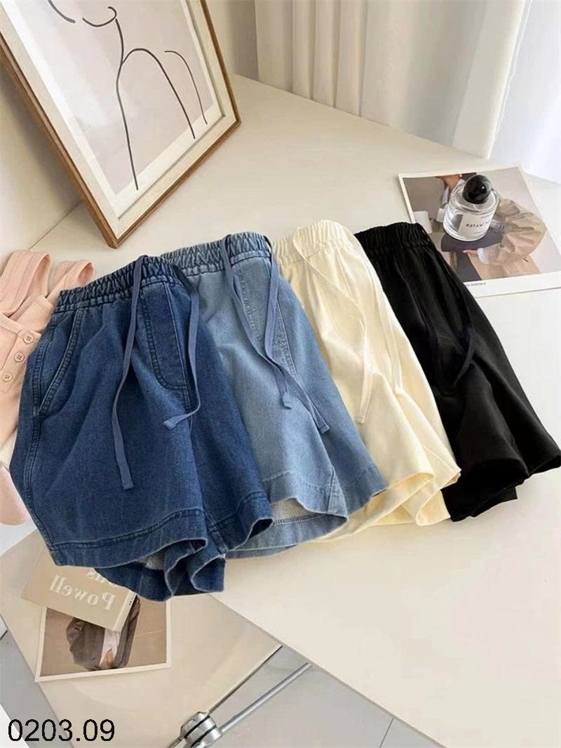 26HA0203.09 - QUẦN SHORT DEMIN CẠP CHUN NỮ