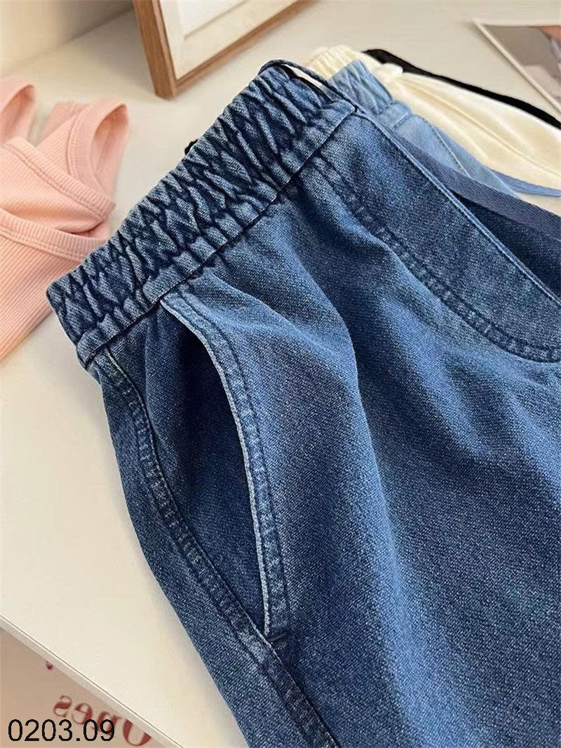 26HA0203.09 - QUẦN SHORT DEMIN CẠP CHUN NỮ