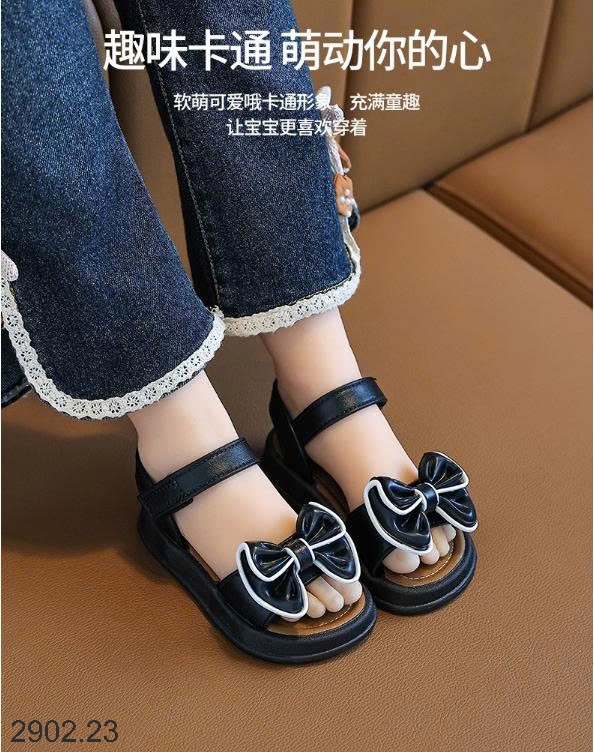 26HA2902.23 - SANDAL NƠ ĐẾ MỀN CHỐNG NƯỚC BÉ GÁI