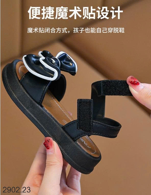 26HA2902.23 - SANDAL NƠ ĐẾ MỀN CHỐNG NƯỚC BÉ GÁI